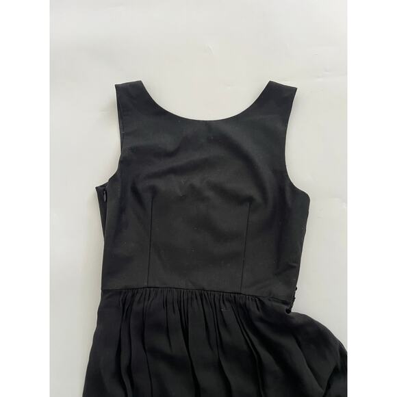 THEORY Emmalee Georgette Twist Front Black Chiffon Ruched Dress Womens Size 0 - Picture 10 of 12